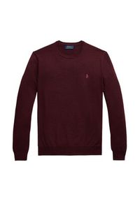 Polo Ralph Lauren Sweter 710946143005 Bordowy Slim Fit. Typ kołnierza: polo. Kolor: czerwony. Materiał: wełna #5