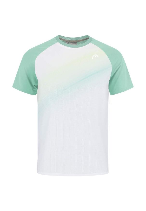 Koszulka tenisowa chłopięca z krótkim rękawem Head Topspin. Kolor: zielony, biały, wielokolorowy. Długość rękawa: krótki rękaw. Długość: krótkie. Sport: tenis