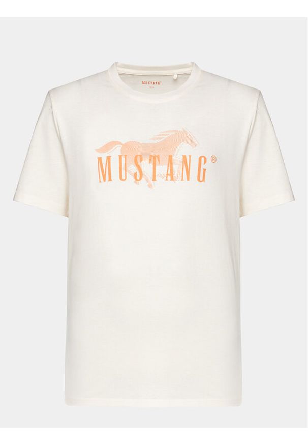 Mustang T-Shirt Austin 1014928 Biały Regular Fit. Kolor: biały. Materiał: bawełna