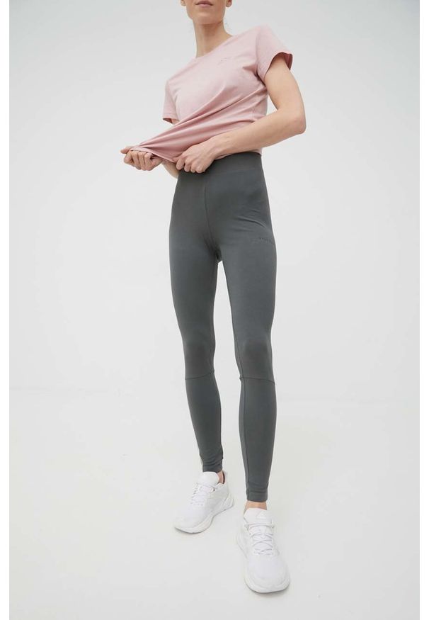 Only Play legginsy treningowe damskie kolor szary z aplikacją. Kolor: szary. Materiał: dzianina. Wzór: aplikacja