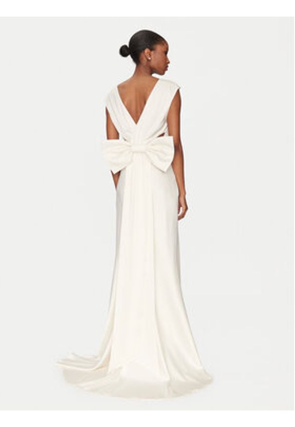 YAS Sukienka wieczorowa Dottea 26036356 Écru Regular Fit. Materiał: syntetyk. Styl: wizytowy