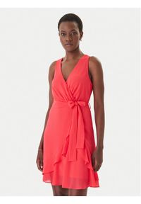 Morgan Sukienka koktajlowa 241-ROSVAL Różowy Regular Fit. Kolor: różowy. Materiał: syntetyk. Styl: wizytowy #1