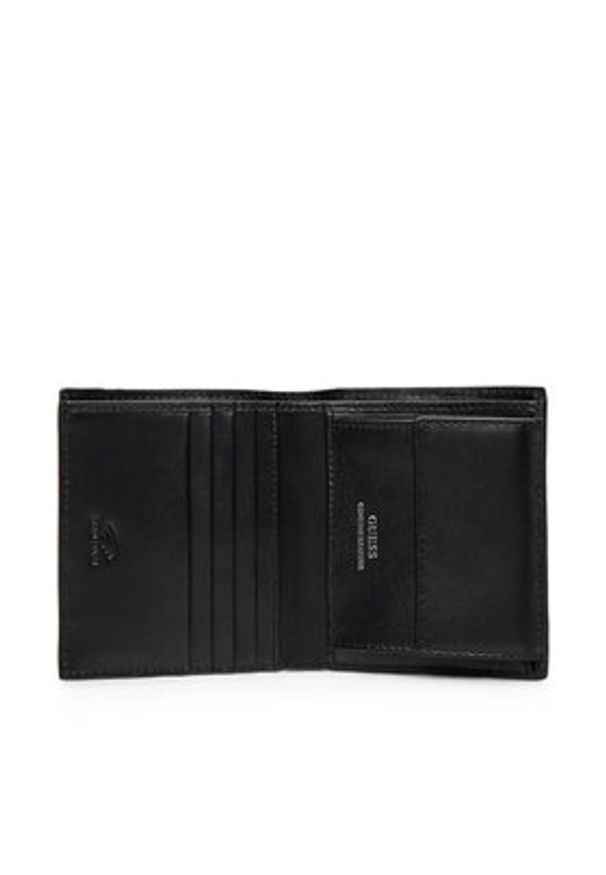 Guess Duży Portfel Męski SMBAGR LEA22 Czarny. Kolor: czarny. Materiał: skóra