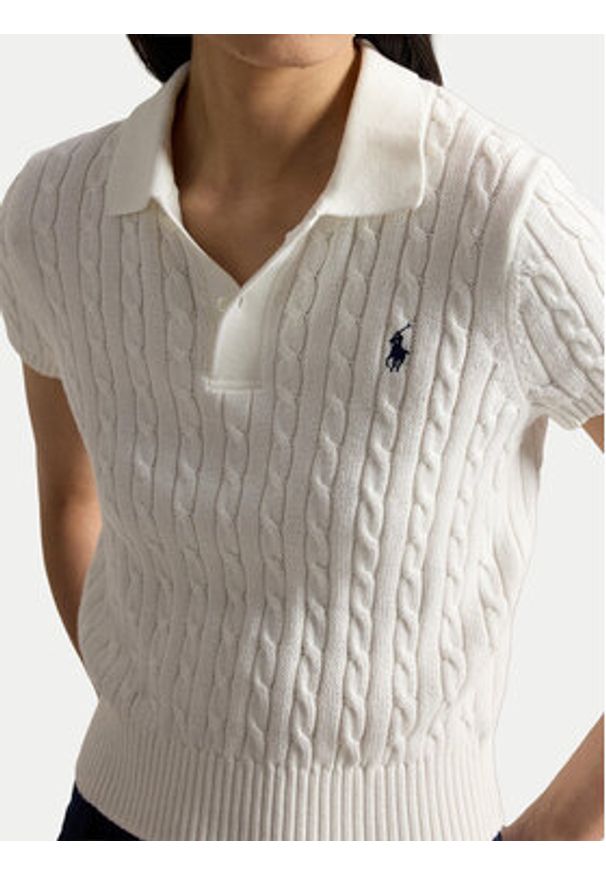 Polo Ralph Lauren Polo 211972118501 Biały Slim Fit. Typ kołnierza: polo. Kolor: biały. Materiał: bawełna