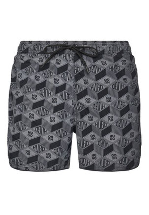 Hugo - HUGO Szorty kąpielowe Rik 50533795 Szary Regular Fit. Kolor: szary. Materiał: syntetyk