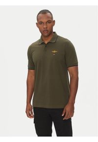 Aeronautica Militare Polo 251PO1308P82 Khaki Regular Fit. Typ kołnierza: polo. Kolor: brązowy. Materiał: bawełna