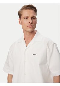 Hugo - HUGO Koszula Espino 50560580 Biały Oversize. Kolor: biały. Materiał: bawełna, jeans #3