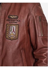 Aeronautica Militare Kurtka skórzana 231PN5026PL183 Brązowy Regular Fit. Kolor: brązowy. Materiał: skóra
