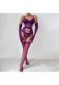 Intica - Komplet bielizny z rękawiczkami na specjalne okazje Auzinda. Kolor: fioletowy. Materiał: materiał #3