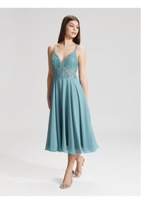 Swing Sukienka koktajlowa 5AC106HK Niebieski Slim Fit. Kolor: niebieski. Materiał: syntetyk. Styl: wizytowy