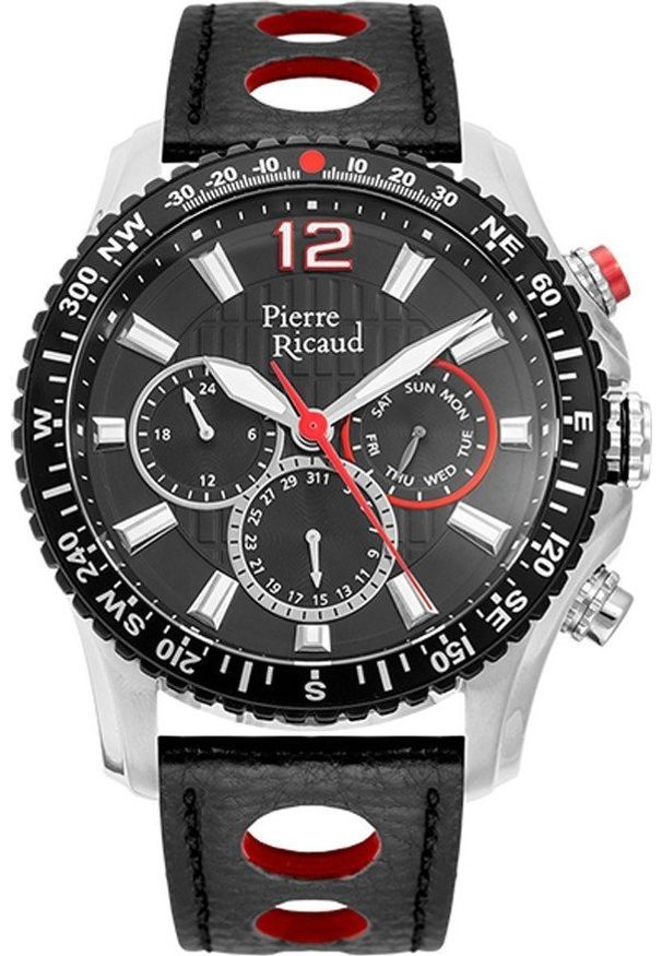 Zegarek Pierre Ricaud Zegarek męski Pierre Ricaud P97222.Y254QFR czarny. Kolor: czarny