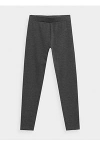 4f - 4F Legginsy dzianinowe dziewczęce 122 (6-7 lat). Okazja: na co dzień. Kolor: szary. Materiał: dzianina. Sezon: lato. Styl: casual