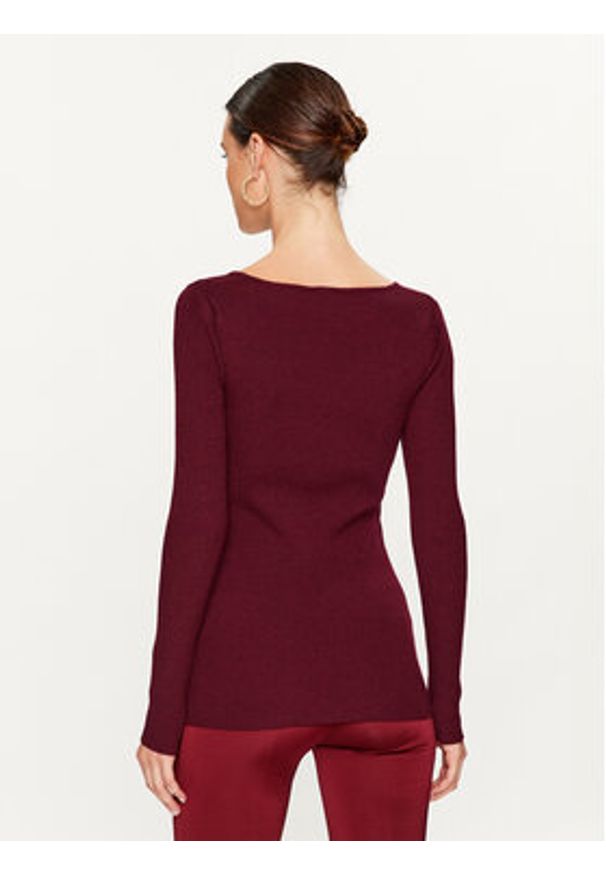 Pinko Sweter Giraffa 101846 A15S Bordowy Regular Fit. Kolor: czerwony. Materiał: wełna