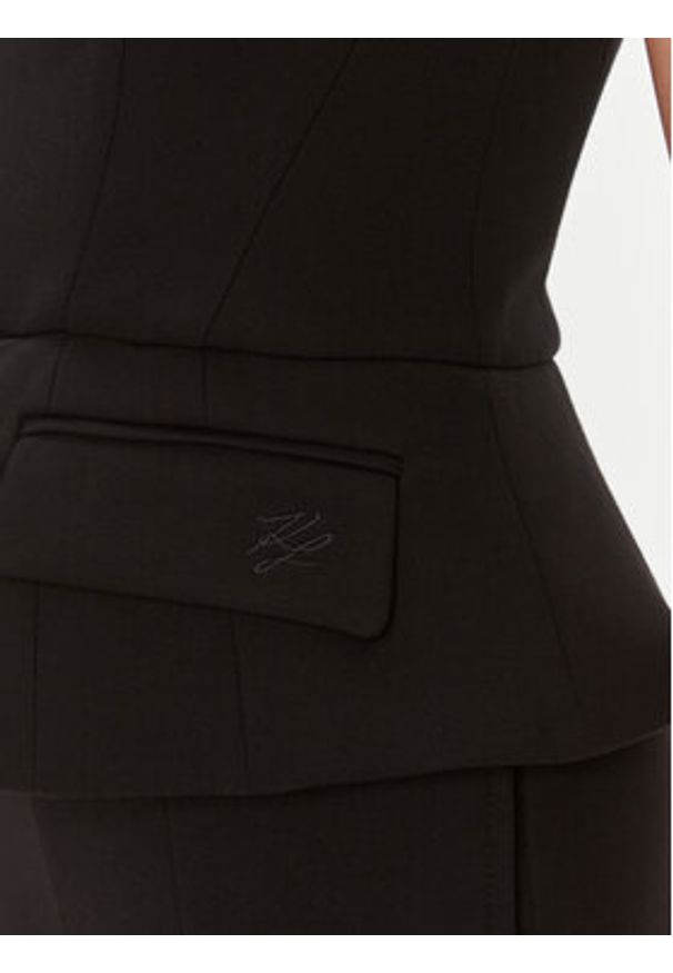 Karl Lagerfeld - KARL LAGERFELD Kombinezon 240W1311 Czarny Regular Fit. Kolor: czarny. Materiał: wiskoza, syntetyk