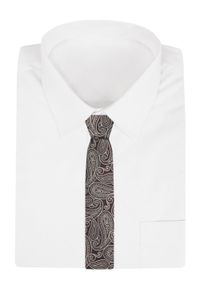 Krawat Męski - Angelo di Monti - Duży Wzór Paisley, Ciemny Mahoń. Kolor: brązowy, beżowy, wielokolorowy. Materiał: tkanina. Wzór: paisley. Styl: elegancki, wizytowy #4