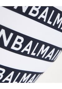 Balmain - BALMAIN - Strój jednoczęściowy w logowane paski. Kolor: czarny. Materiał: lycra. Wzór: paski #5
