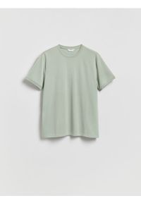 Reserved - T-shirt regular z dodatkiem lyocellu - jasnozielony. Kolor: zielony. Materiał: dzianina