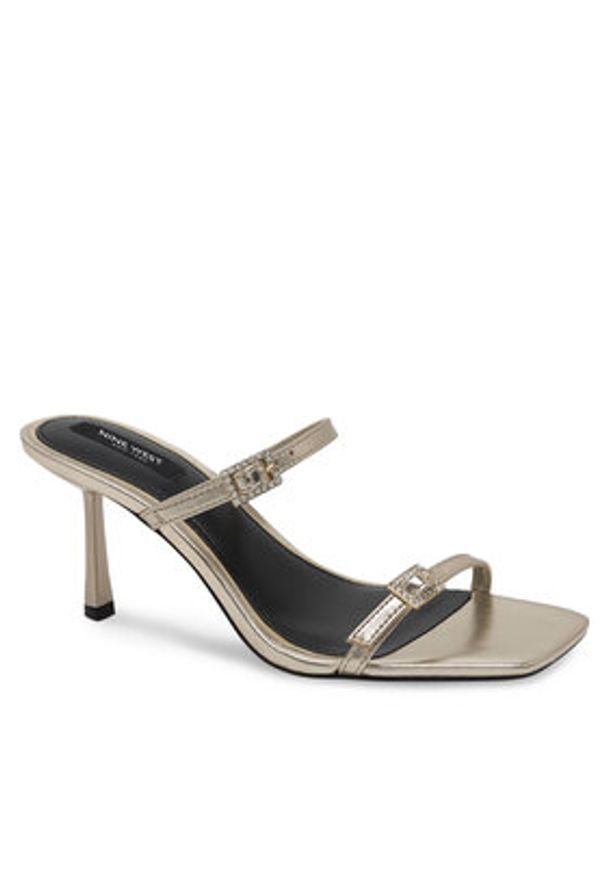 Nine West Klapki ZL23005-1CC Złoty. Kolor: złoty. Materiał: skóra