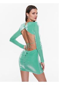 ROTATE Sukienka koktajlowa Metallic Nylon RT2353 Zielony Slim Fit. Kolor: zielony. Materiał: nylon, syntetyk. Styl: wizytowy #5