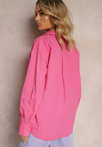 Renee - Fuksjowa Koszula z Bawełny o Klasycznym Kroju Mideala. Kolor: różowy. Materiał: bawełna. Długość rękawa: długi rękaw. Długość: długie. Styl: klasyczny #5