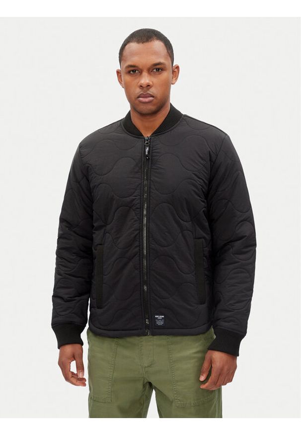 Pepe Jeans Kurtka przejściowa Malabar PM403061 Czarny Regular Fit. Kolor: czarny. Materiał: syntetyk
