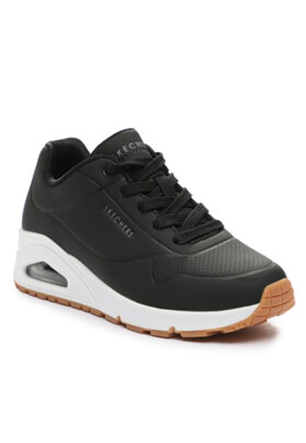 skechers - Skechers Sneakersy Uno Stand On Air 73690/BLK Czarny. Kolor: czarny. Materiał: skóra