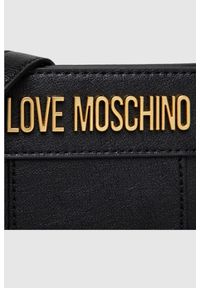 Love Moschino - LOVE MOSCHINO Mała czarna torebka ze złotymi nitami. Kolor: czarny. Rozmiar: małe. Rodzaj torebki: do ręki #5