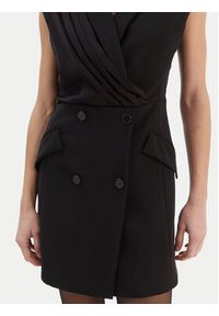 Karl Lagerfeld - KARL LAGERFELD Sukienka koktajlowa B1W13051 Czarny Slim Fit. Typ kołnierza: dekolt w karo. Kolor: czarny. Materiał: syntetyk. Styl: wizytowy #2