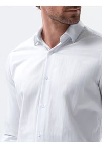 Ombre Clothing - Koszula męska z długim rękawem K593 - biała - XXL. Okazja: do pracy, na spotkanie biznesowe, na co dzień. Kolor: biały. Materiał: bawełna, poliester. Długość rękawa: długi rękaw. Długość: długie. Styl: casual, klasyczny, biznesowy #4