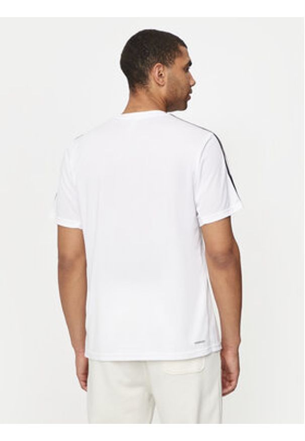 Adidas - adidas Koszulka techniczna Train Essentials 3-Stripes IB8151 Biały Regular Fit. Kolor: biały. Materiał: syntetyk