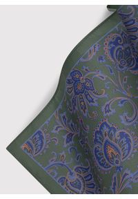 Pako Lorente - PAKO LORENTE – Zielona poszetka męska wzór kwiaty paisley. Kolor: zielony. Materiał: poliester. Wzór: paisley, kwiaty #3
