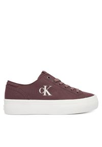 Calvin Klein Jeans Sneakersy Vulc Flatform Low Canvas Mg YW0YW01763 Bordowy. Kolor: czerwony. Materiał: materiał #1