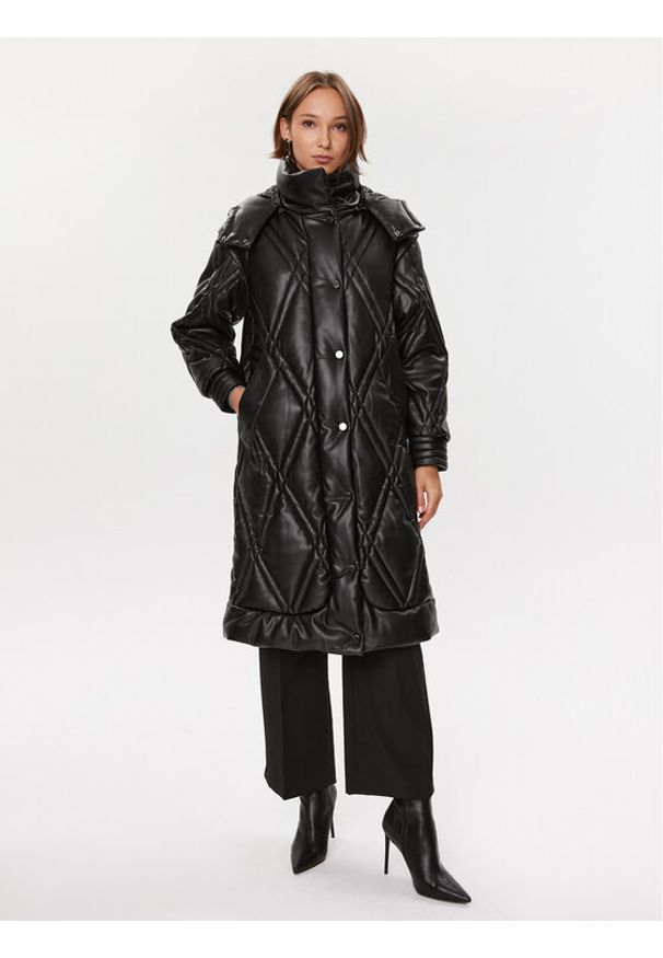 Guess Kurtka przejściowa W3BL30 WFSP0 Czarny Regular Fit. Kolor: czarny. Materiał: skóra