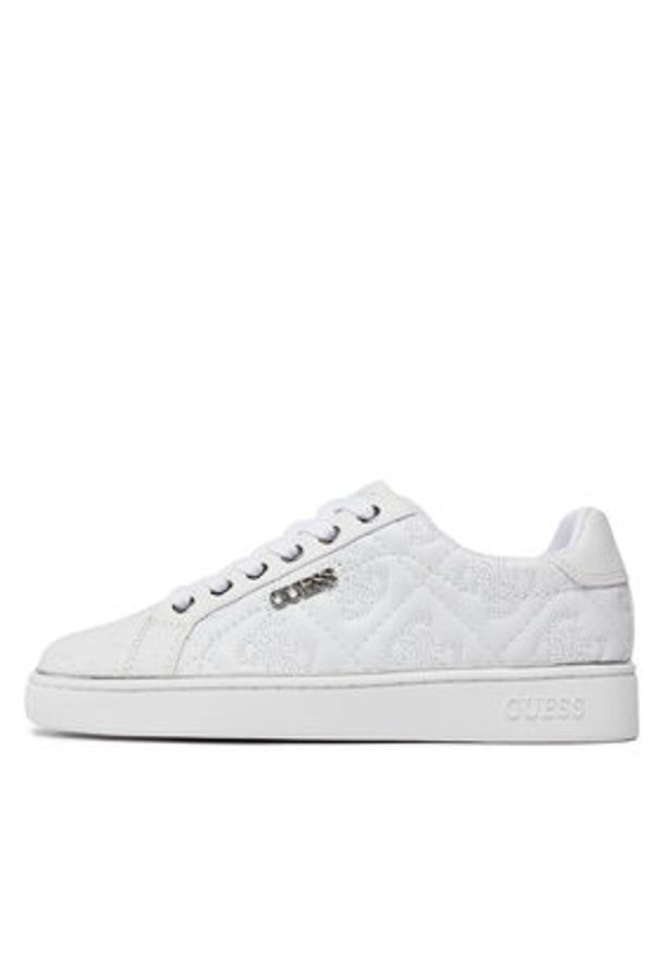 Guess Sneakersy Beckie10 FLPB10 FAL12 Biały. Kolor: biały. Materiał: skóra