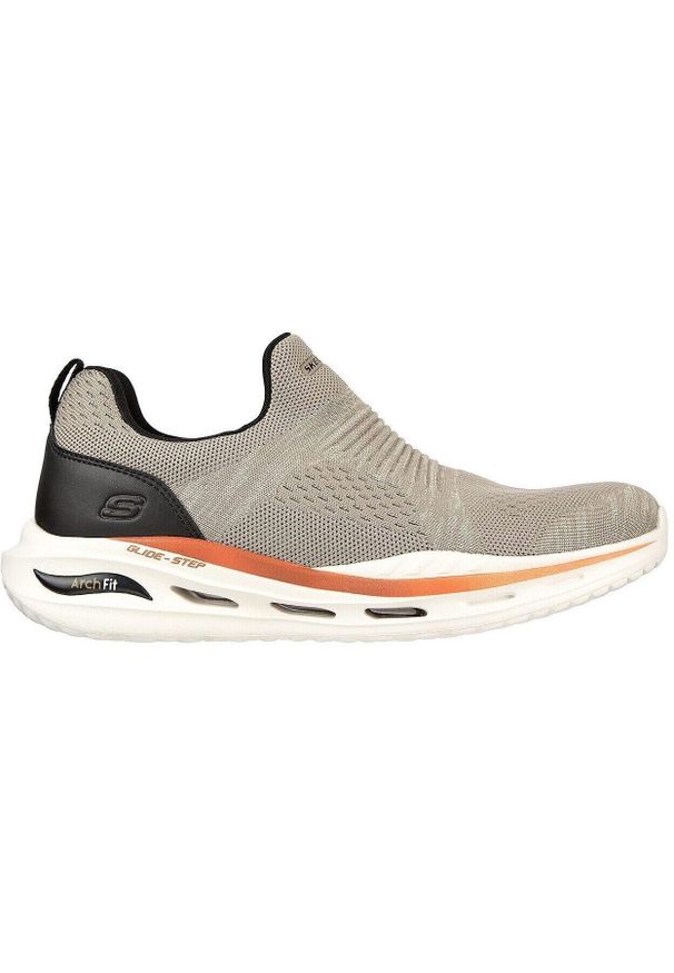 skechers - Adidasy Skechers Arch Fit Orvan-denis, Mężczyźni. Kolor: beżowy. Materiał: materiał. Sport: fitness