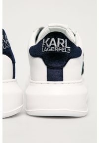 Karl Lagerfeld - Buty skórzane. Nosek buta: okrągły. Zapięcie: sznurówki. Kolor: biały. Materiał: skóra. Szerokość cholewki: normalna. Obcas: na obcasie. Wysokość obcasa: średni #4