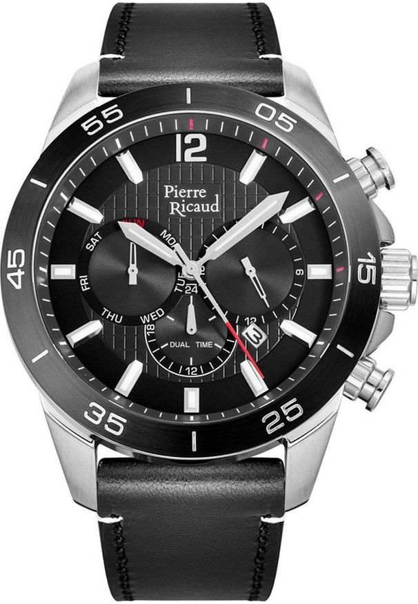 Zegarek Pierre Ricaud Zegarek męski Pierre Ricaud P97261.Y257QF czarny. Kolor: czarny