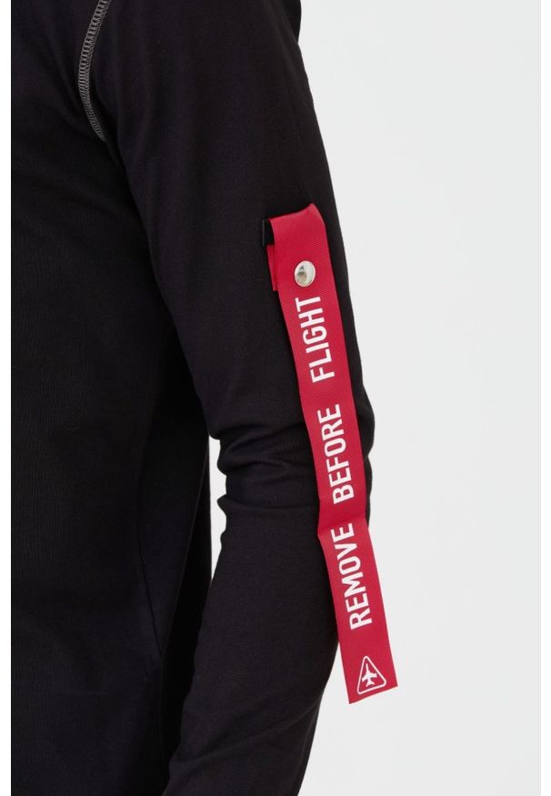 Aeronautica Militare - AERONAUTICA MILITARE Czarny męski bawełniany longsleeve, Rozmiar M. Kolor: czarny. Materiał: bawełna. Długość rękawa: długi rękaw