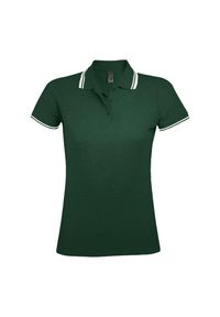 SOL'S - Damska Koszulka Polo Pasadena. Typ kołnierza: polo. Kolor: biały, wielokolorowy, zielony