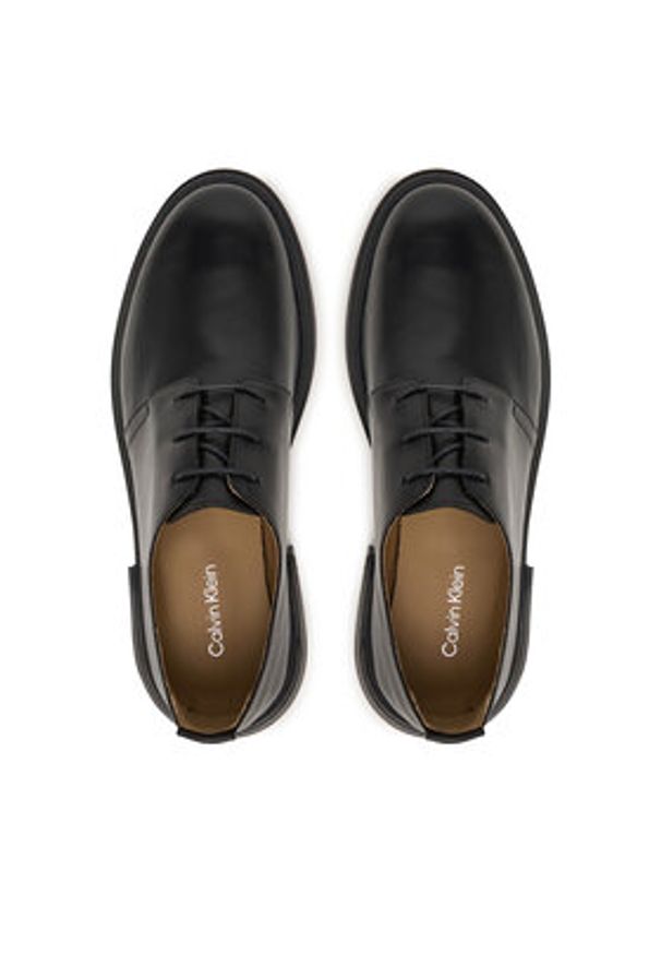 Calvin Klein Półbuty Cupped Postman Derby Laceup Lth HM0HM01996 Czarny. Kolor: czarny. Materiał: skóra