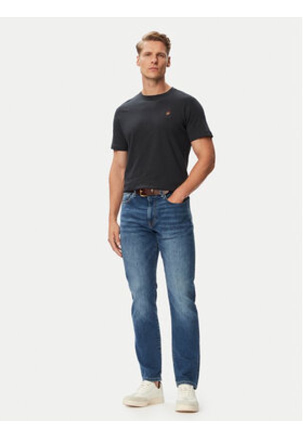 Beverly Hills Polo Club T-Shirt P-SS26M-TS450030BLU Granatowy Regular Fit. Typ kołnierza: polo. Kolor: niebieski. Materiał: bawełna