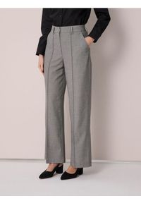 Sinsay - Spodnie wide leg z przeszyciami z domieszką wiskozy - szary. Kolor: szary. Materiał: wiskoza #1