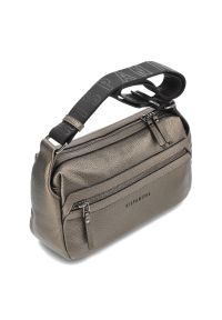 Szara Modna Damska Listonoszka Hispanitas. Kolor: szary. Materiał: skórzane. Styl: casual, elegancki. Rodzaj torebki: na ramię #6