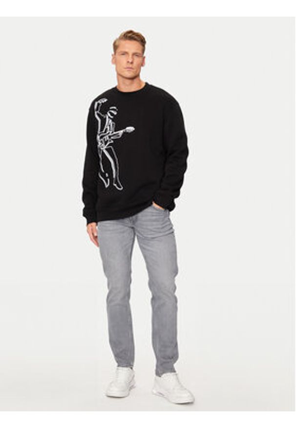 Karl Lagerfeld - KARL LAGERFELD Bluza 705447 544908 Czarny Regular Fit. Typ kołnierza: dekolt w karo. Kolor: czarny. Materiał: bawełna, syntetyk
