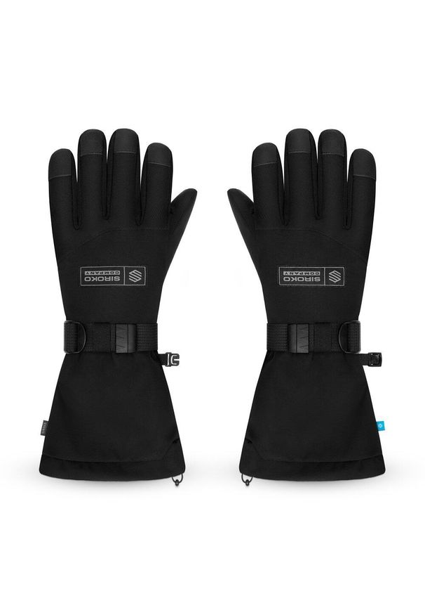 SIROKO - Wodoodporne ocieplane rękawice na narty i snowboard Sporty zimowe Siroko SRX NO. Kolor: czarny. Materiał: materiał. Technologia: Primaloft. Sezon: zima. Sport: narciarstwo, snowboard