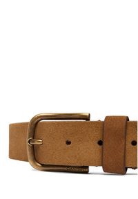 Calvin Klein Pasek Round Buckle Suede 35Mm Fixed LV04D7070G Brązowy. Kolor: brązowy. Materiał: zamsz, skóra #3