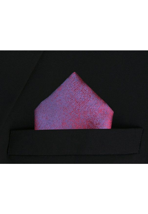 Poszetka Męska, Elegancka - Alties - Melanż Czerwieni i Bordo. Kolor: czerwony. Materiał: poliester. Wzór: melanż
