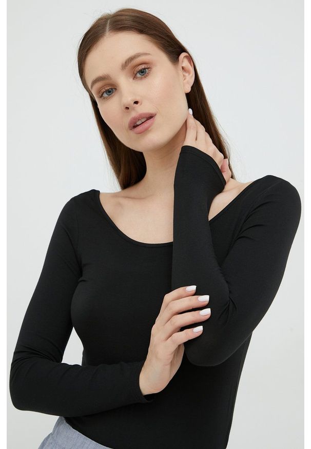 Calvin Klein Underwear longsleeve lounge kolor czarny. Kolor: czarny. Długość rękawa: długi rękaw