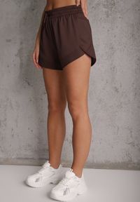 Renee - Brązowe Szorty w Sportowym Stylu z Siateczką i Podszewką Elishka. Okazja: na spacer, na co dzień. Kolor: brązowy. Styl: sportowy #5