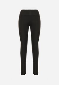 Born2be - Czarne Klasyczne Legginsy z Regularnym Stanem Ralindia. Okazja: na spacer. Kolor: czarny. Materiał: zamsz. Długość: długie. Styl: klasyczny #3